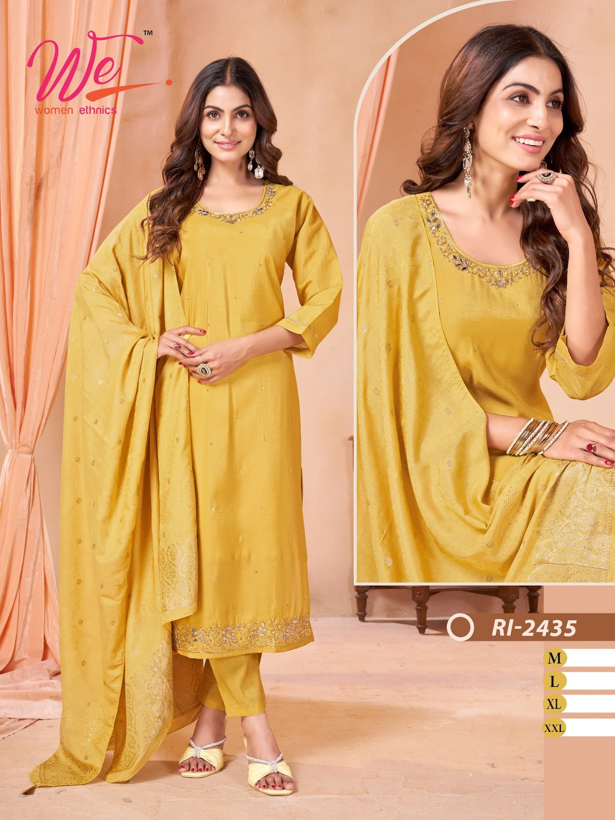 Ri 2432-2435 Women Ethnics Roman Simmer Readymade Pant Style Suits Supplier