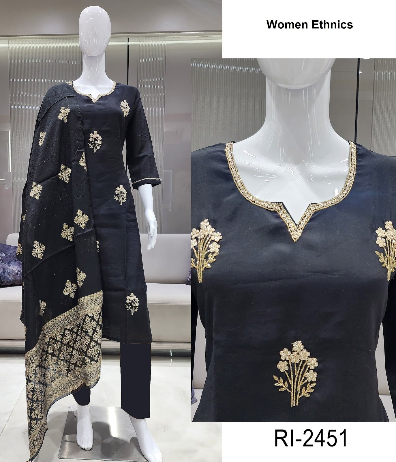 Ri 2450-2455 Women Ethnics Roman Readymade Pant Style Suits Manufacturer India