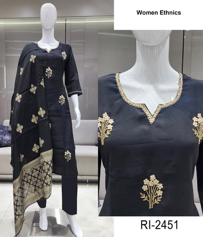 Ri 2450-2455 Women Ethnics Roman Readymade Pant Style Suits Manufacturer India