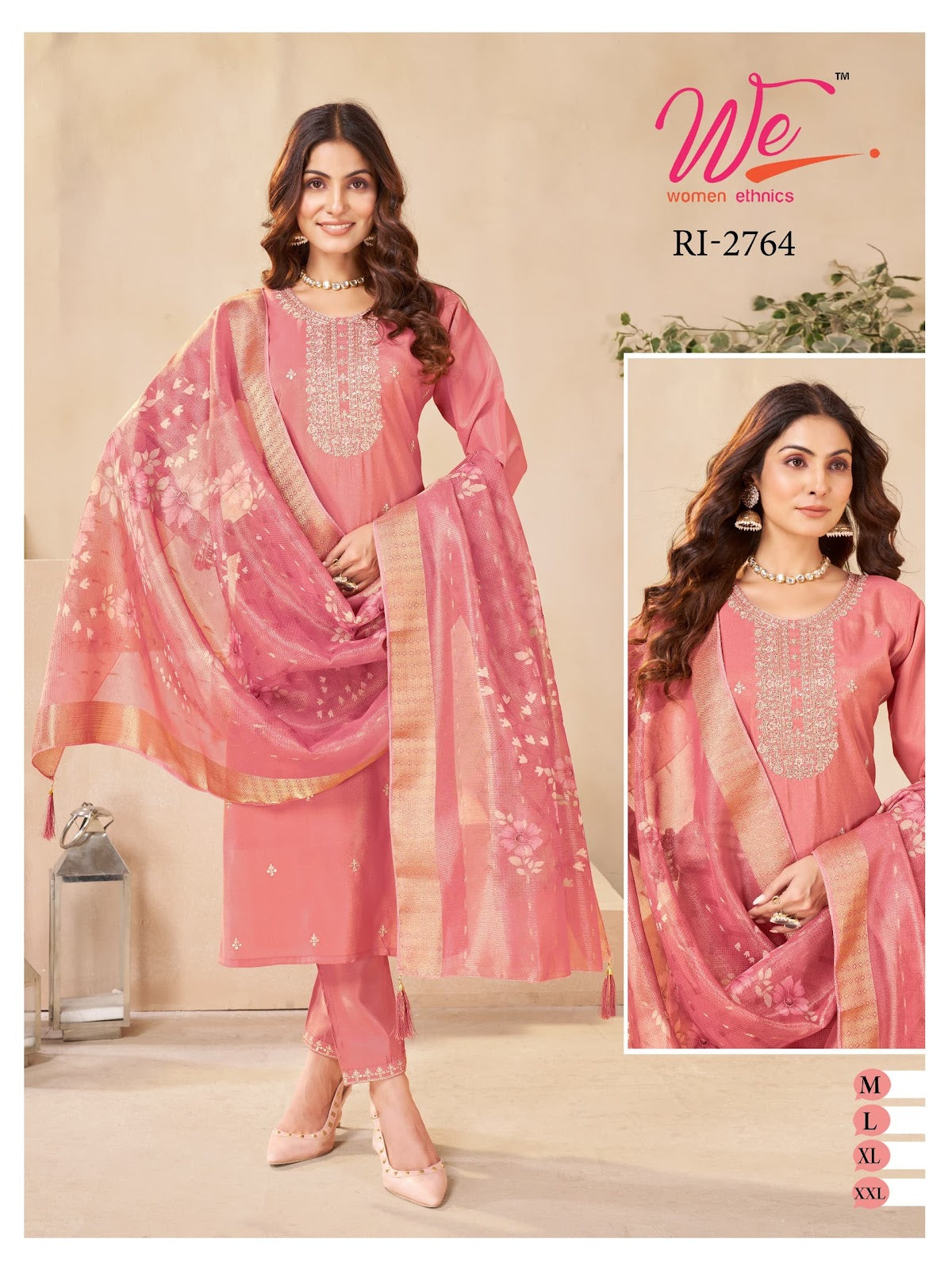 Ri 2763-2768 Women Ethnics Roman Simmer Readymade Pant Style Suits Manufacturer Ahmedabad