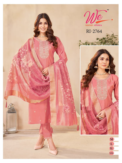 Ri 2763-2768 Women Ethnics Roman Simmer Readymade Pant Style Suits Manufacturer Ahmedabad