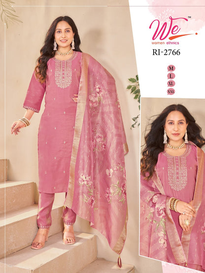 Ri 2763-2768 Women Ethnics Roman Simmer Readymade Pant Style Suits Manufacturer Ahmedabad
