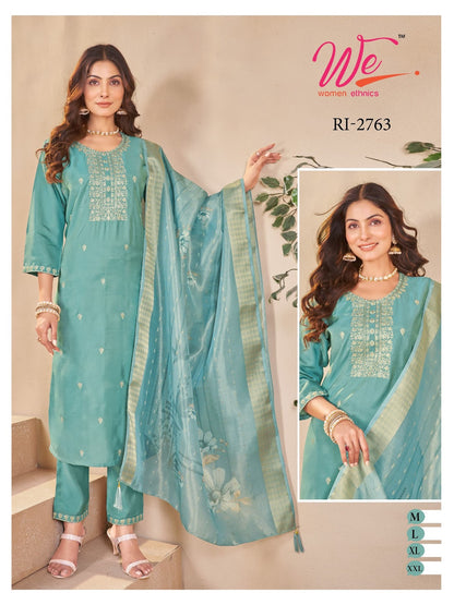 Ri 2763-2768 Women Ethnics Roman Simmer Readymade Pant Style Suits Manufacturer Ahmedabad