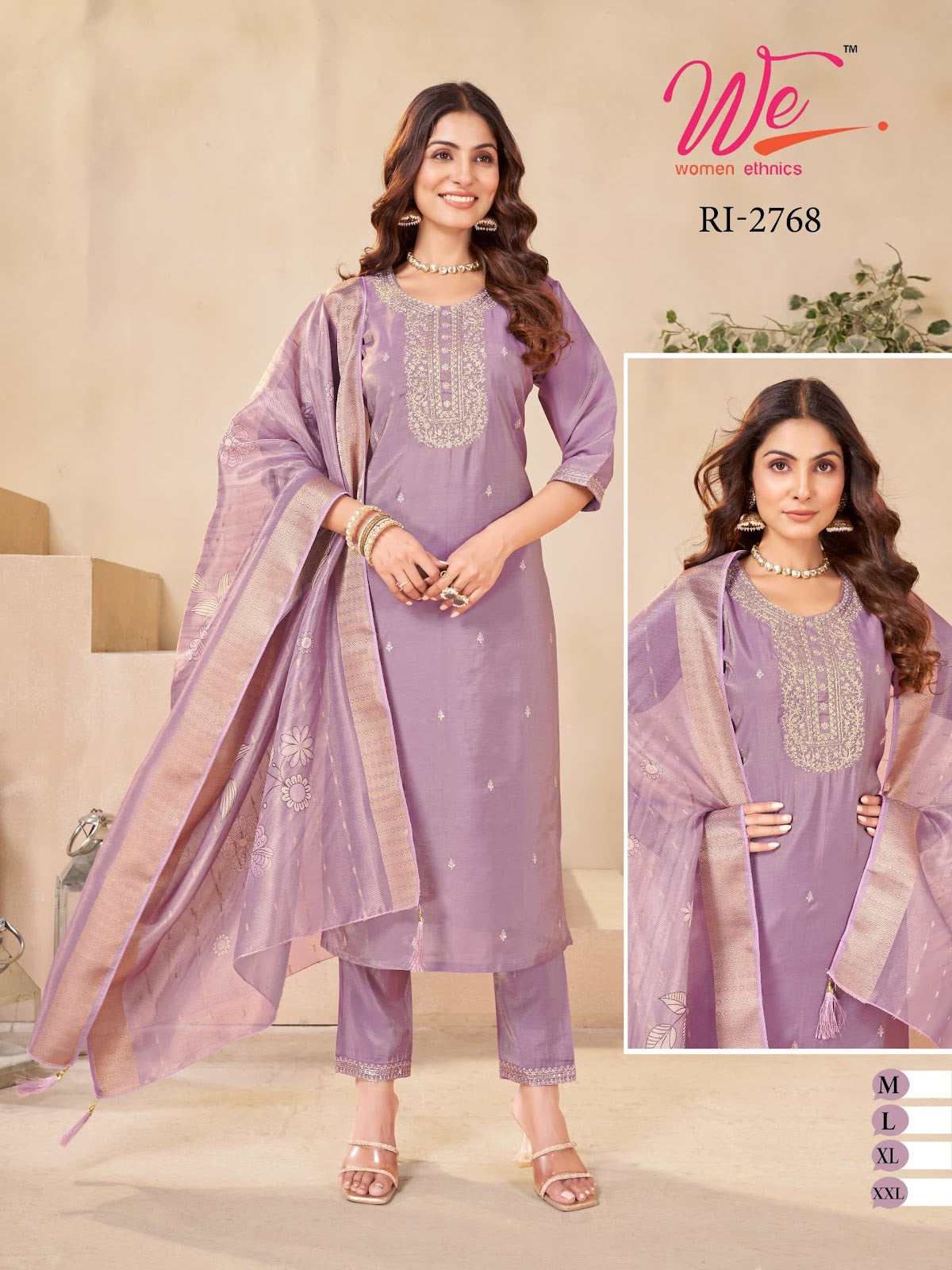 Ri 2763-2768 Women Ethnics Roman Simmer Readymade Pant Style Suits Manufacturer Ahmedabad