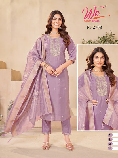 Ri 2763-2768 Women Ethnics Roman Simmer Readymade Pant Style Suits Manufacturer Ahmedabad