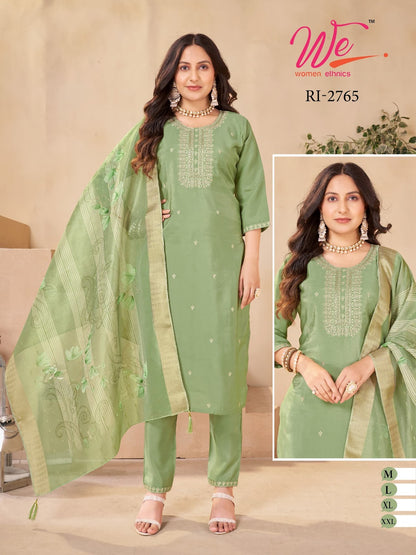 Ri 2763-2768 Women Ethnics Roman Simmer Readymade Pant Style Suits Manufacturer Ahmedabad