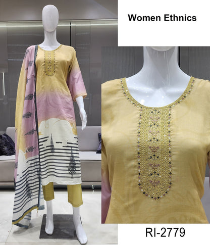 Ri 2774-2787 Women Ethnics Mal Cotton Readymade Pant Style Suits Exporter Gujarat