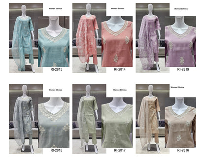 Ri 2814-2819 Women Ethnics Roman Readymade Pant Style Suits Manufacturer Ahmedabad