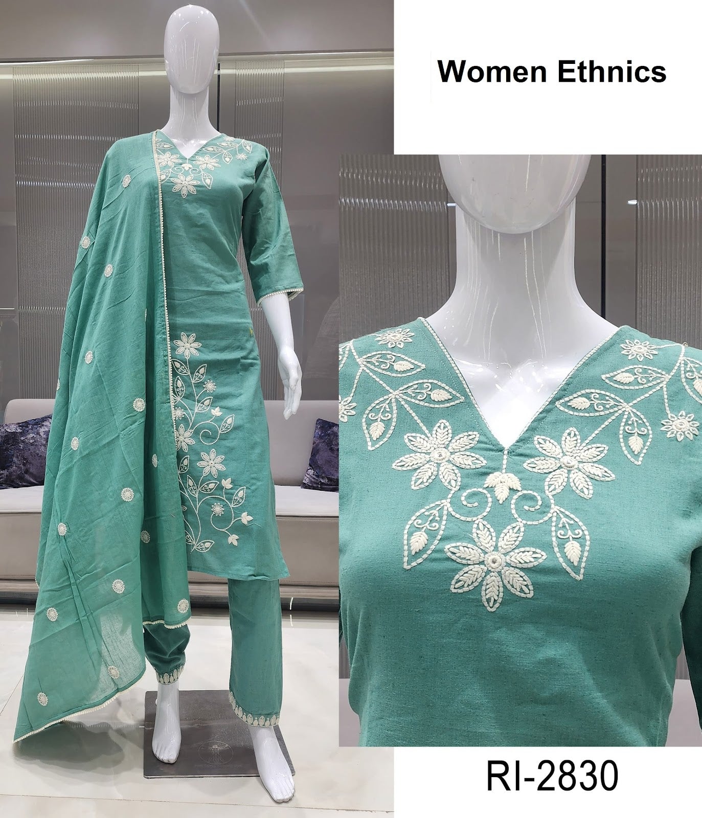 Ri 2826-2831 Women Ethnics Cotton Readymade Pant Style Suits Supplier Gujarat
