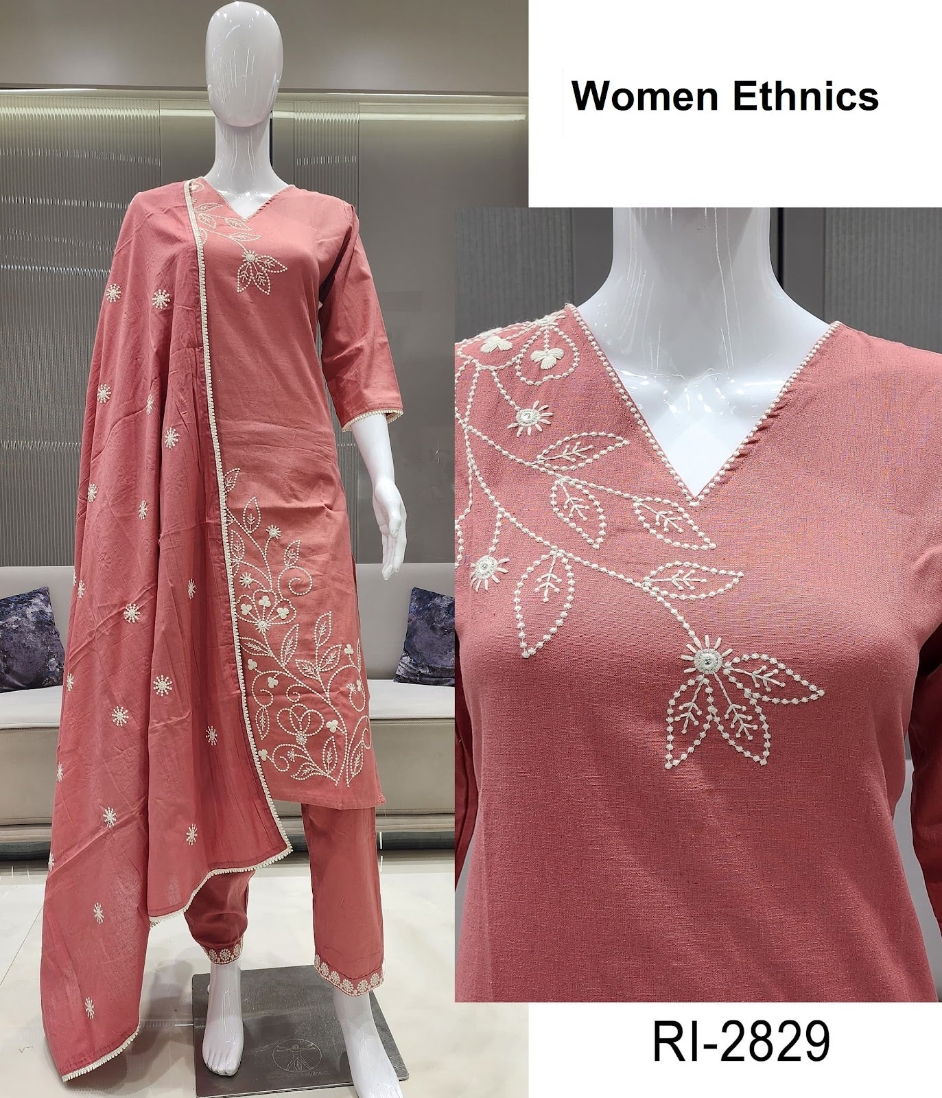 Ri 2826-2831 Women Ethnics Cotton Readymade Pant Style Suits Supplier Gujarat