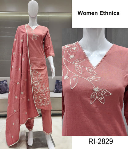 Ri 2826-2831 Women Ethnics Cotton Readymade Pant Style Suits Supplier Gujarat