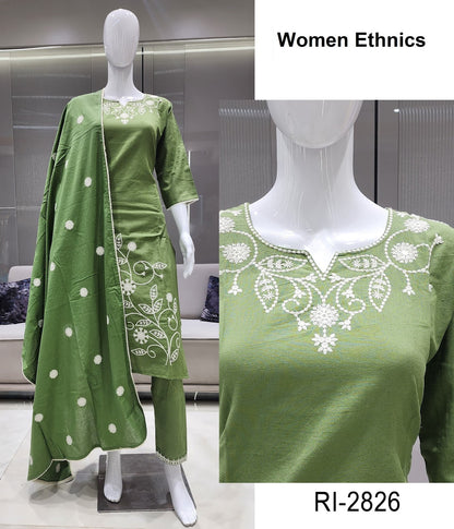 Ri 2826-2831 Women Ethnics Cotton Readymade Pant Style Suits Supplier Gujarat