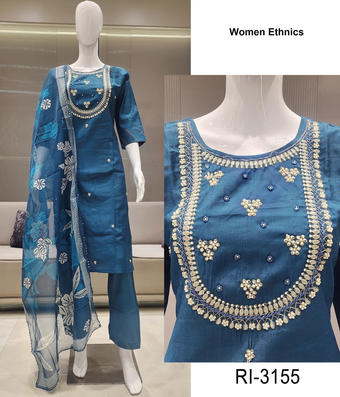 Ri 3155-3156 Women Ethnics Vertican Readymade Pant Style Suits Wholesale Price