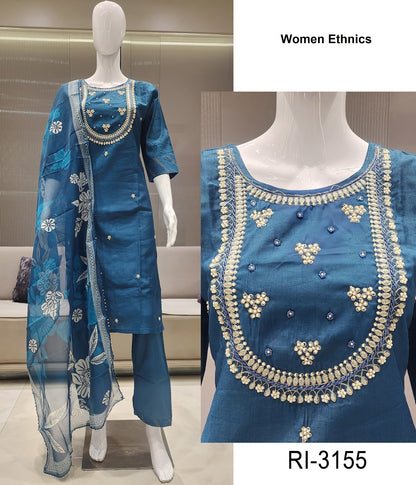 Ri 3155-3156 Women Ethnics Vertican Readymade Pant Style Suits Wholesale Price