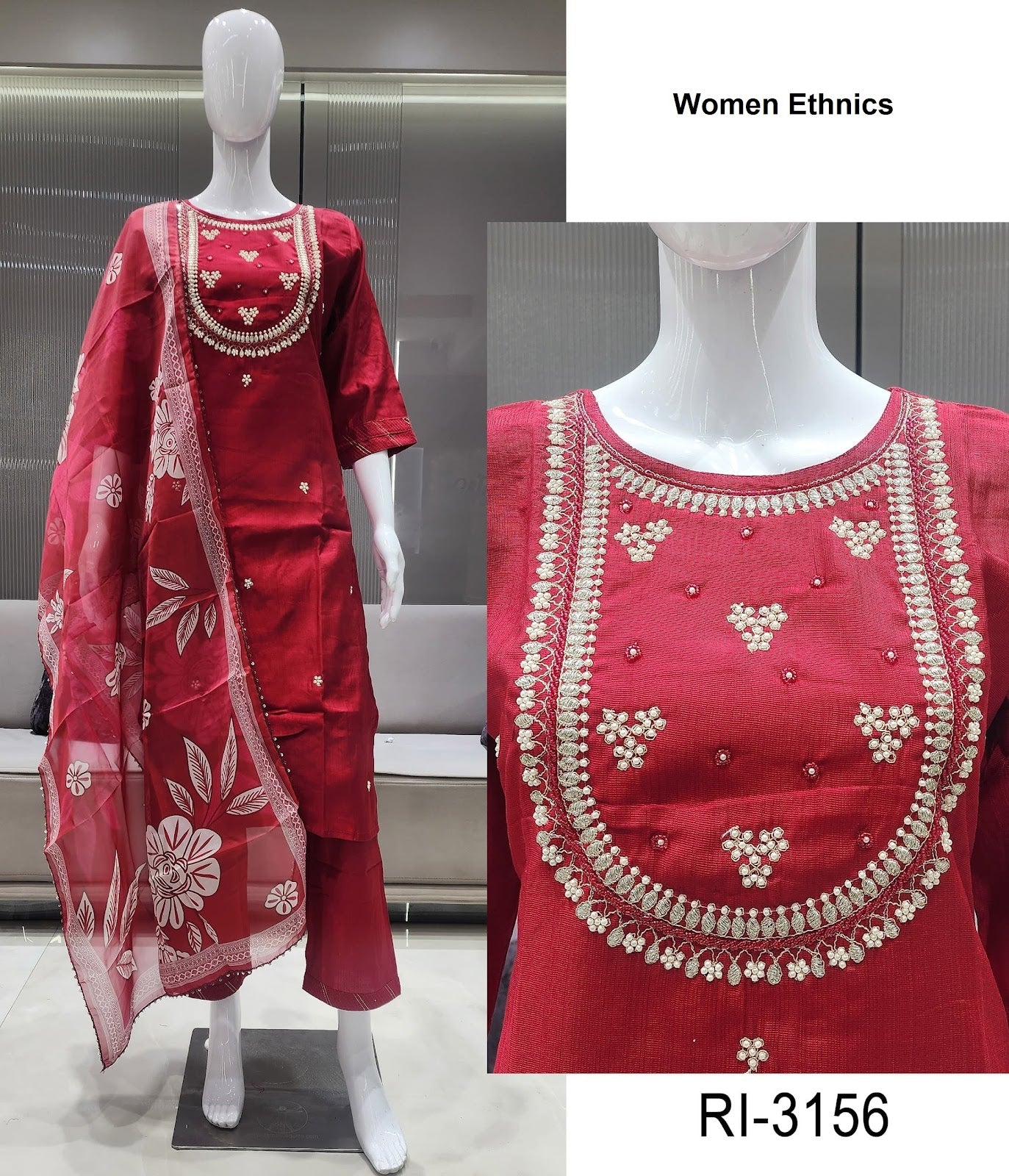 Ri 3155-3156 Women Ethnics Vertican Readymade Pant Style Suits Wholesale Price