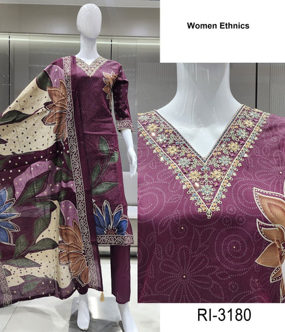 Ri 3179-3182 Women Ethnics Roman Readymade Pant Style Suits Supplier Ahmedabad