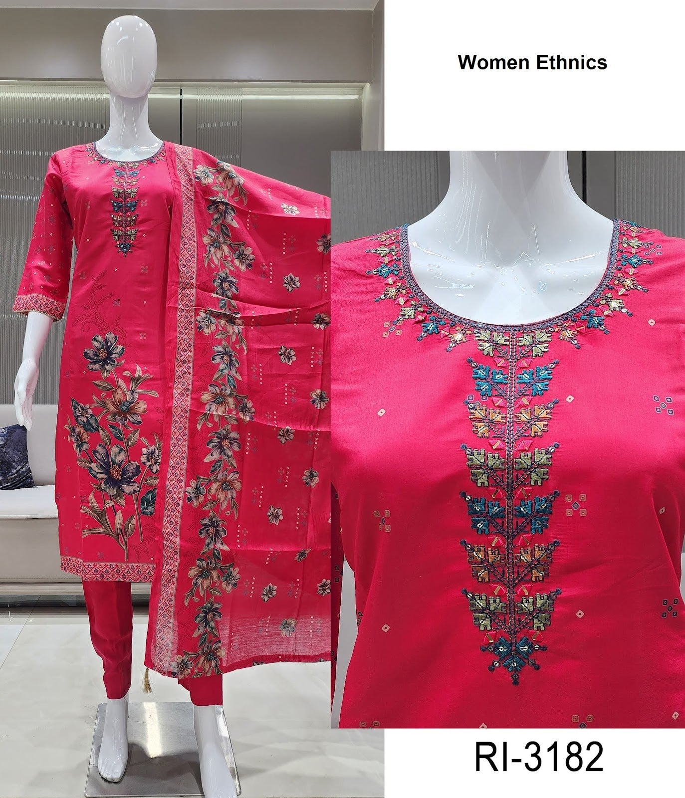 Ri 3179-3182 Women Ethnics Roman Readymade Pant Style Suits Supplier Ahmedabad