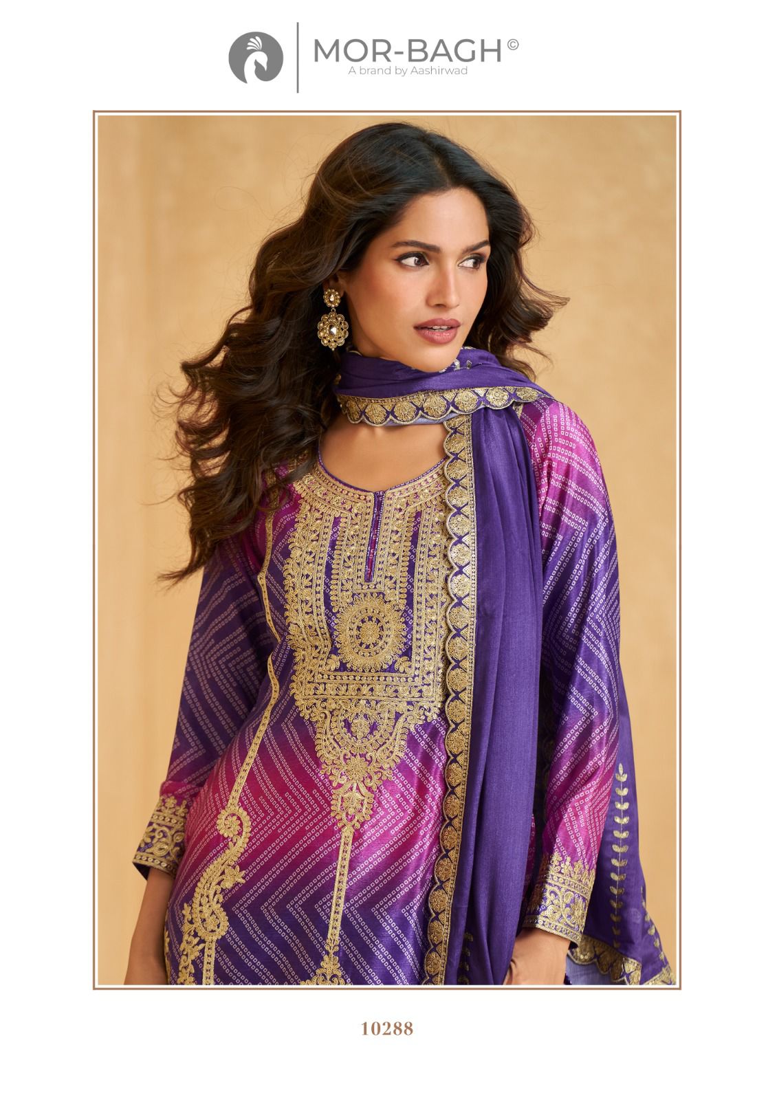 Ria Mor Bagh Chinnon Silk Readymade Plazzo Style Suits Wholesale Price