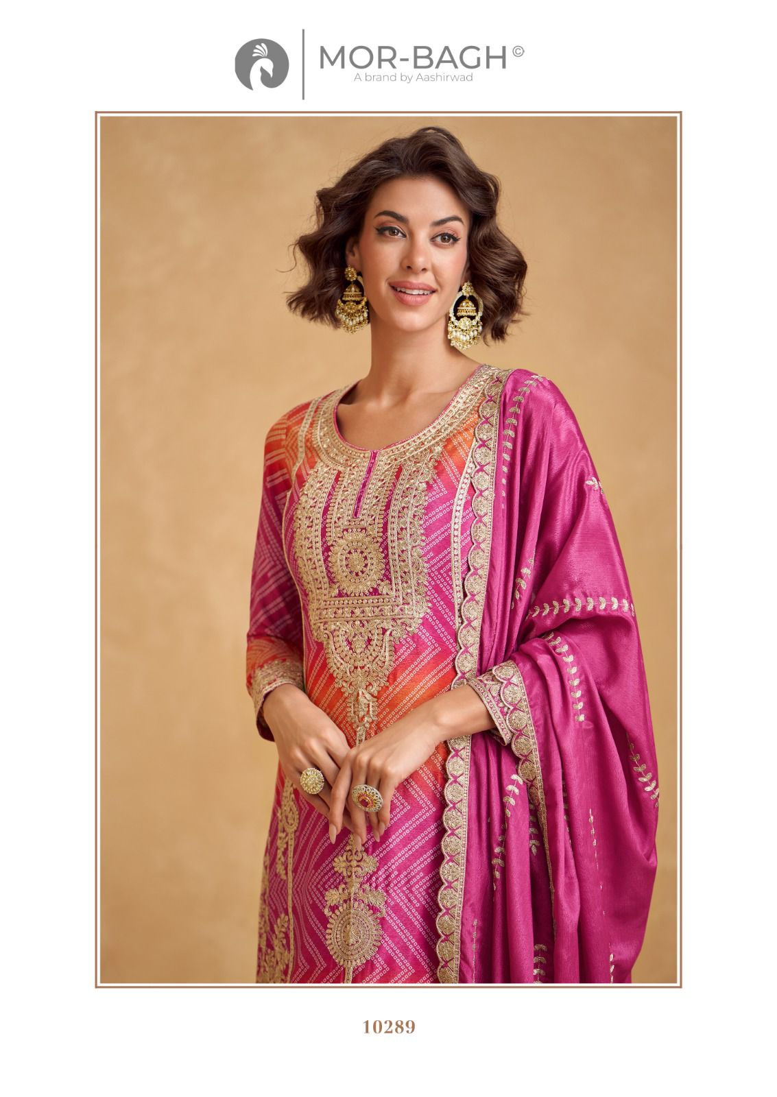 Ria Mor Bagh Chinnon Silk Readymade Plazzo Style Suits Wholesale Price