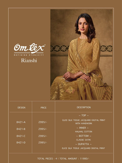 Rianshi Omtex Silk Pant Style Suits Manufacturer India