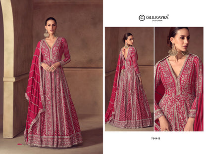 Riay Gulkayra Designer Chinon Gown Dupatta Set Wholesaler Ahmedabad