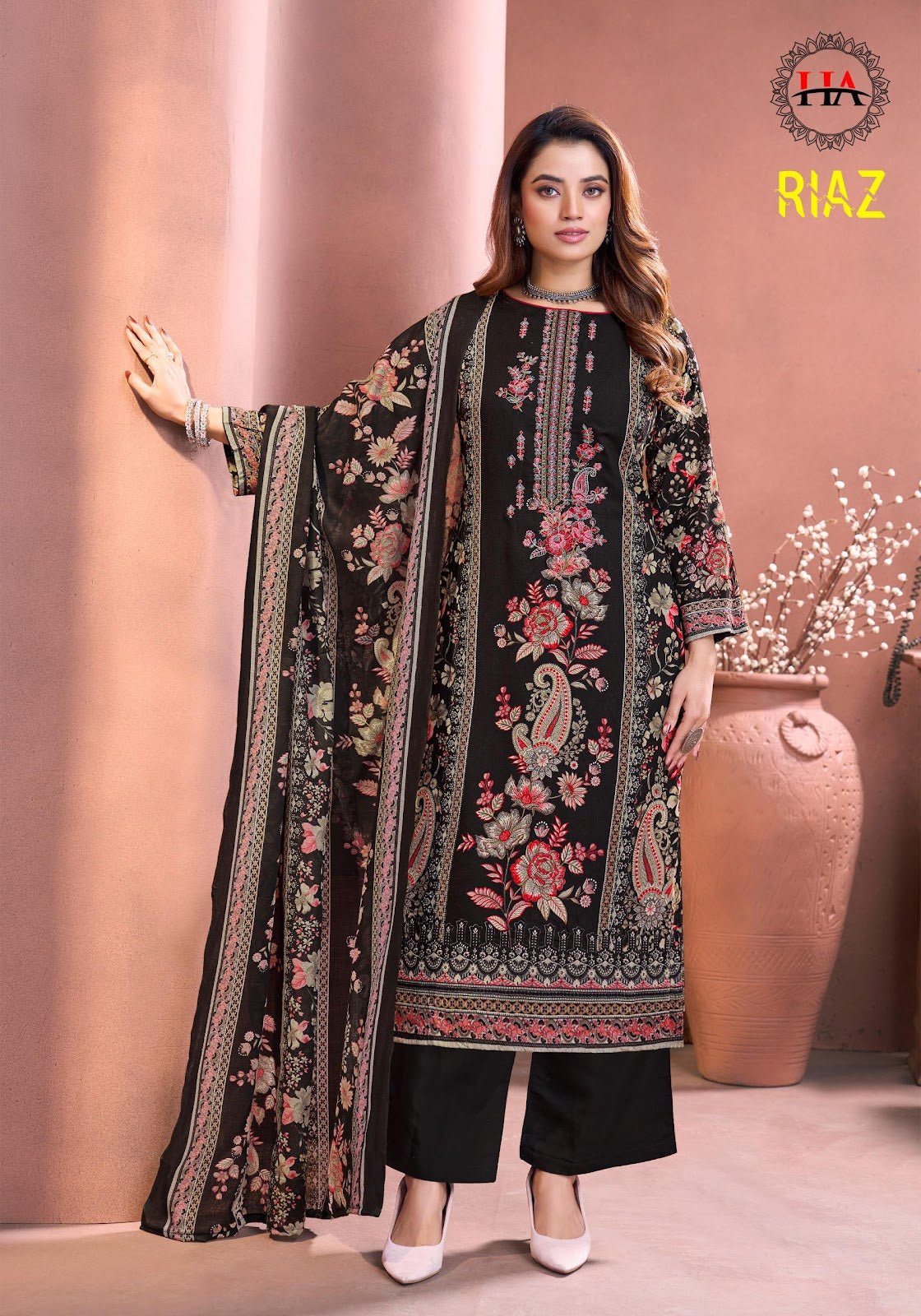 Riaz Harshit Fashion Viscose Reyon Karachi Salwar Suits Wholesaler India