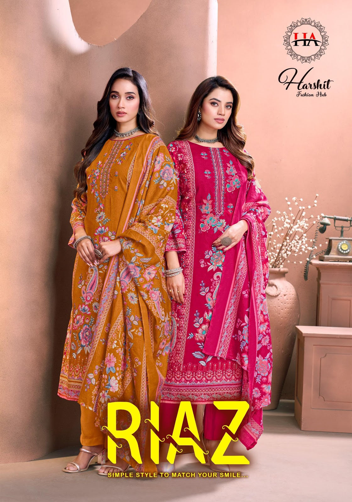 Riaz Harshit Fashion Viscose Reyon Karachi Salwar Suits Wholesaler India