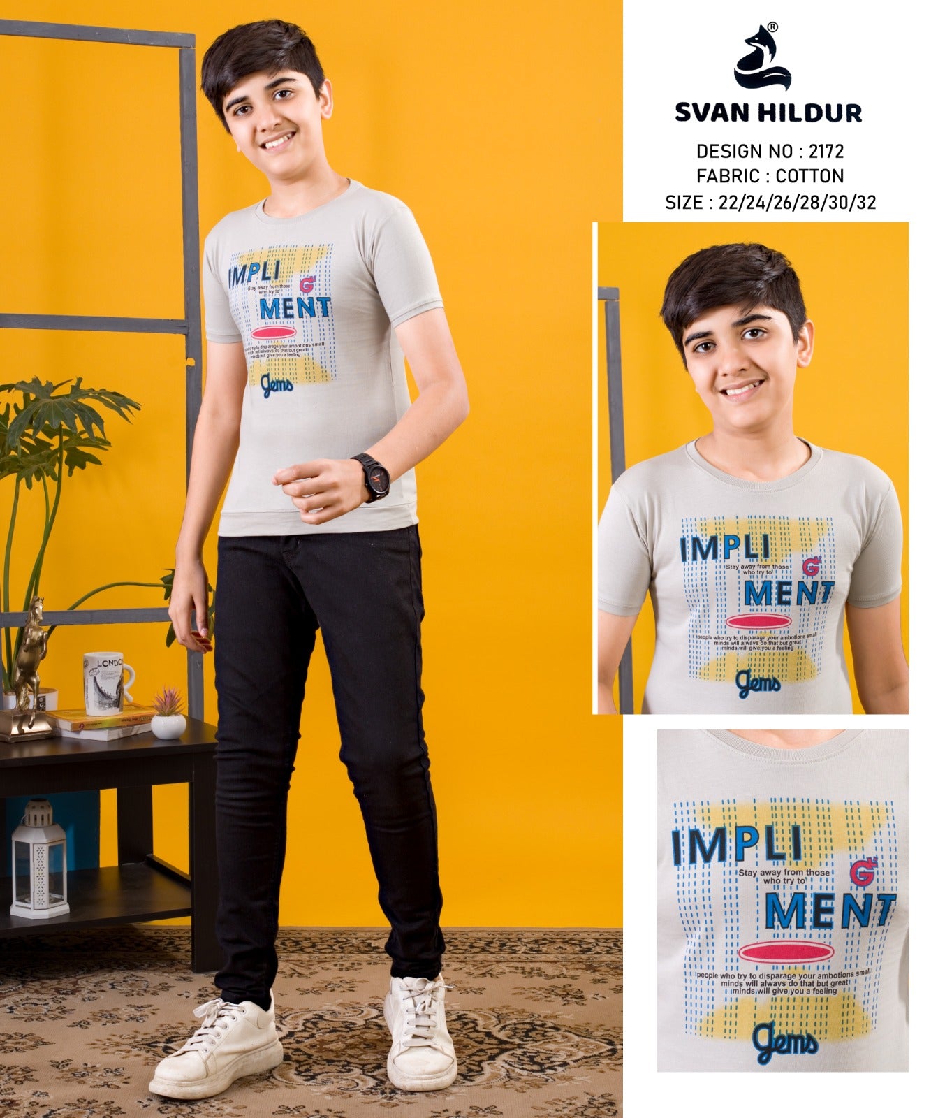 Rib Design 2172 Svan Hildur Cotton Boys Tshirt Supplier Gujarat