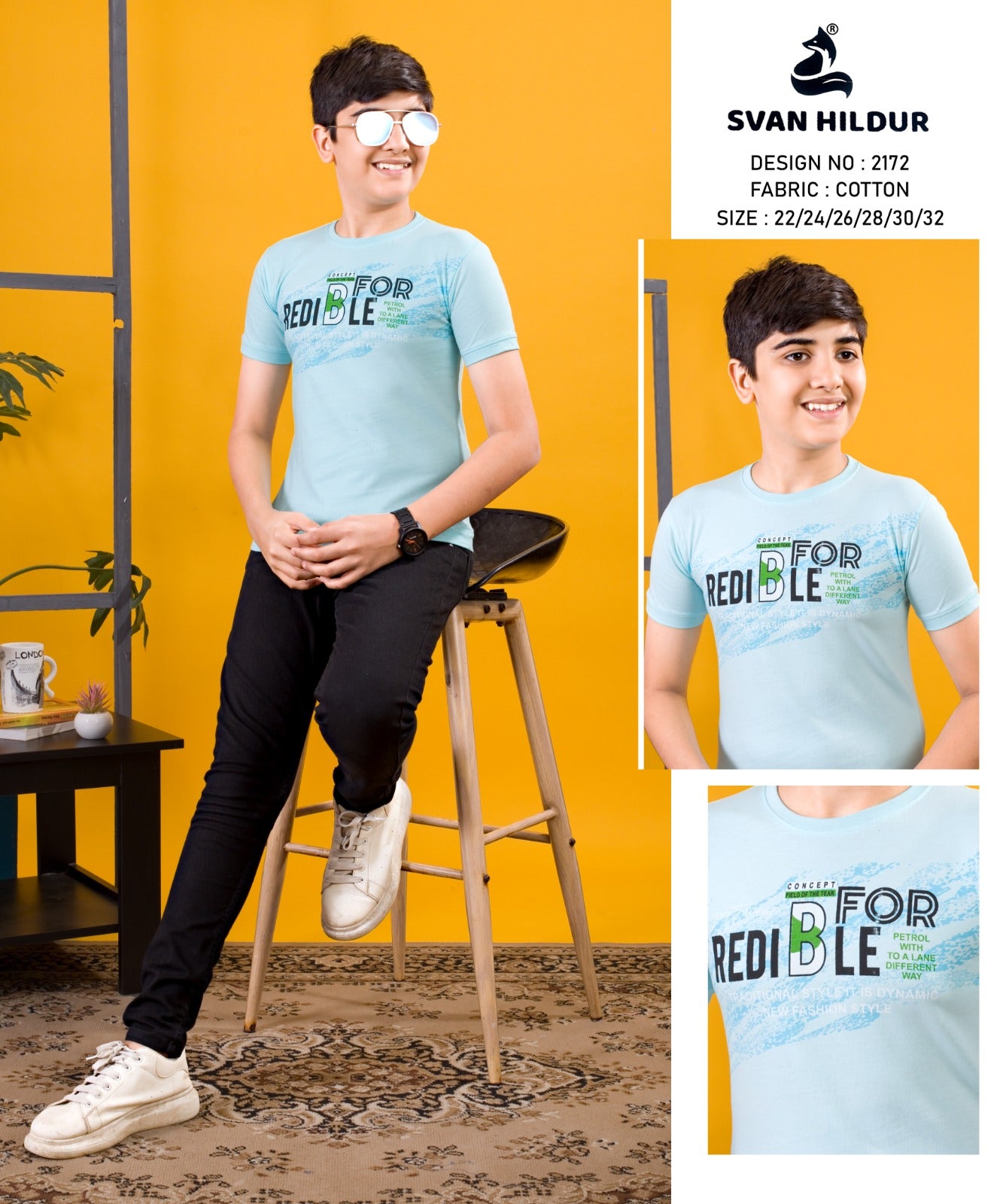 Rib Design 2172 Svan Hildur Cotton Boys Tshirt Supplier Gujarat