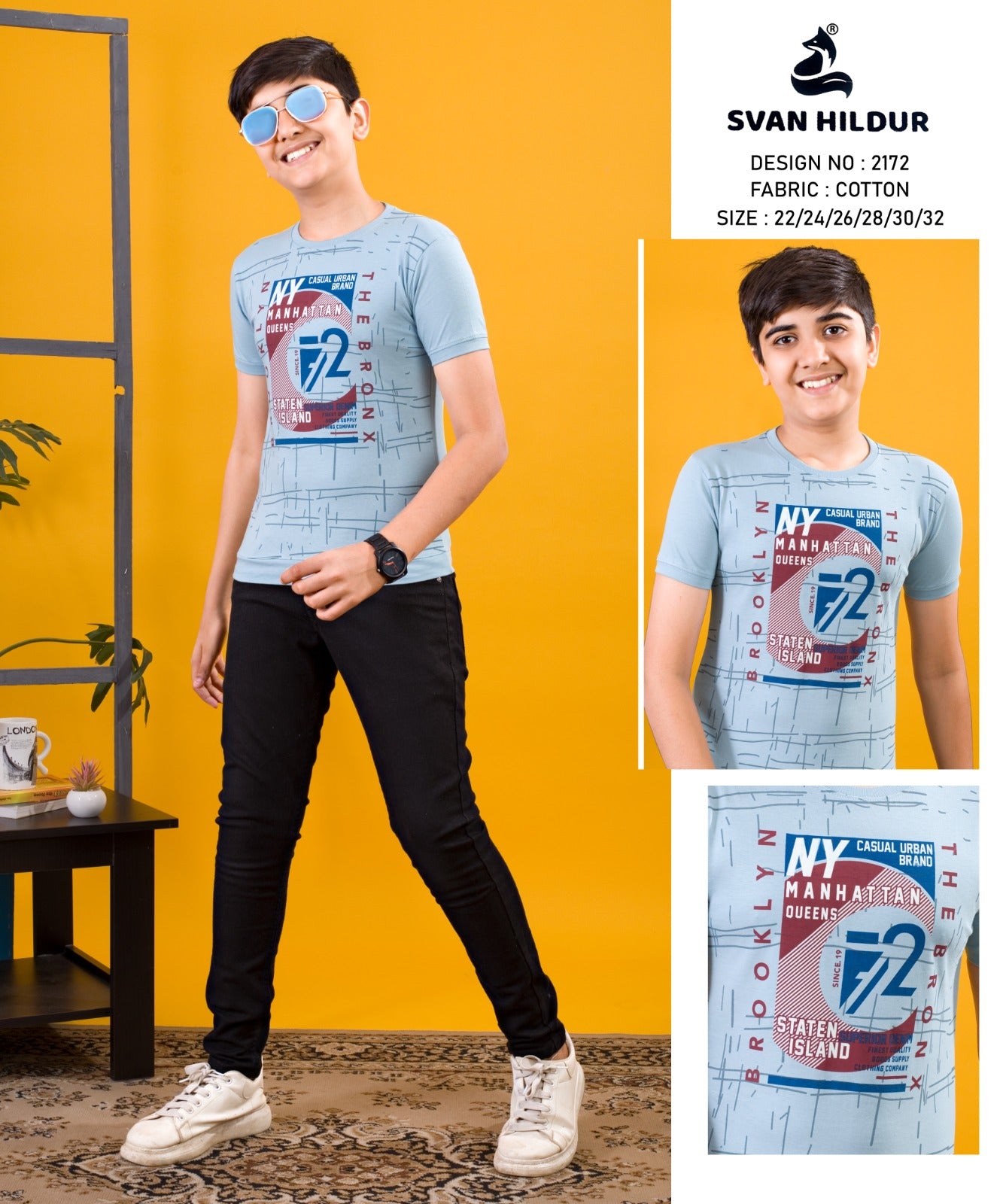 Rib Design 2172 Svan Hildur Cotton Boys Tshirt Supplier Gujarat