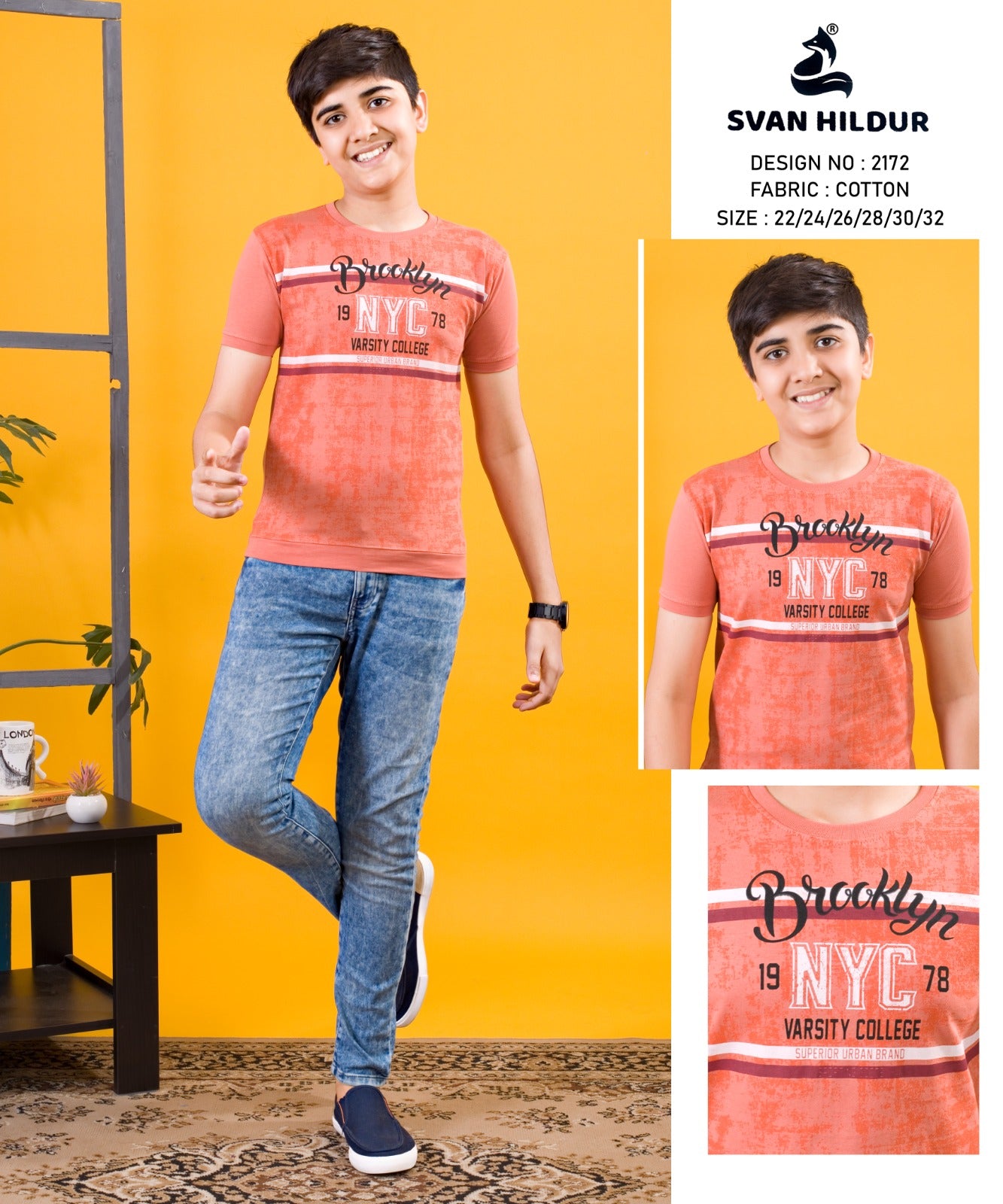Rib Design 2172 Svan Hildur Cotton Boys Tshirt Supplier Gujarat
