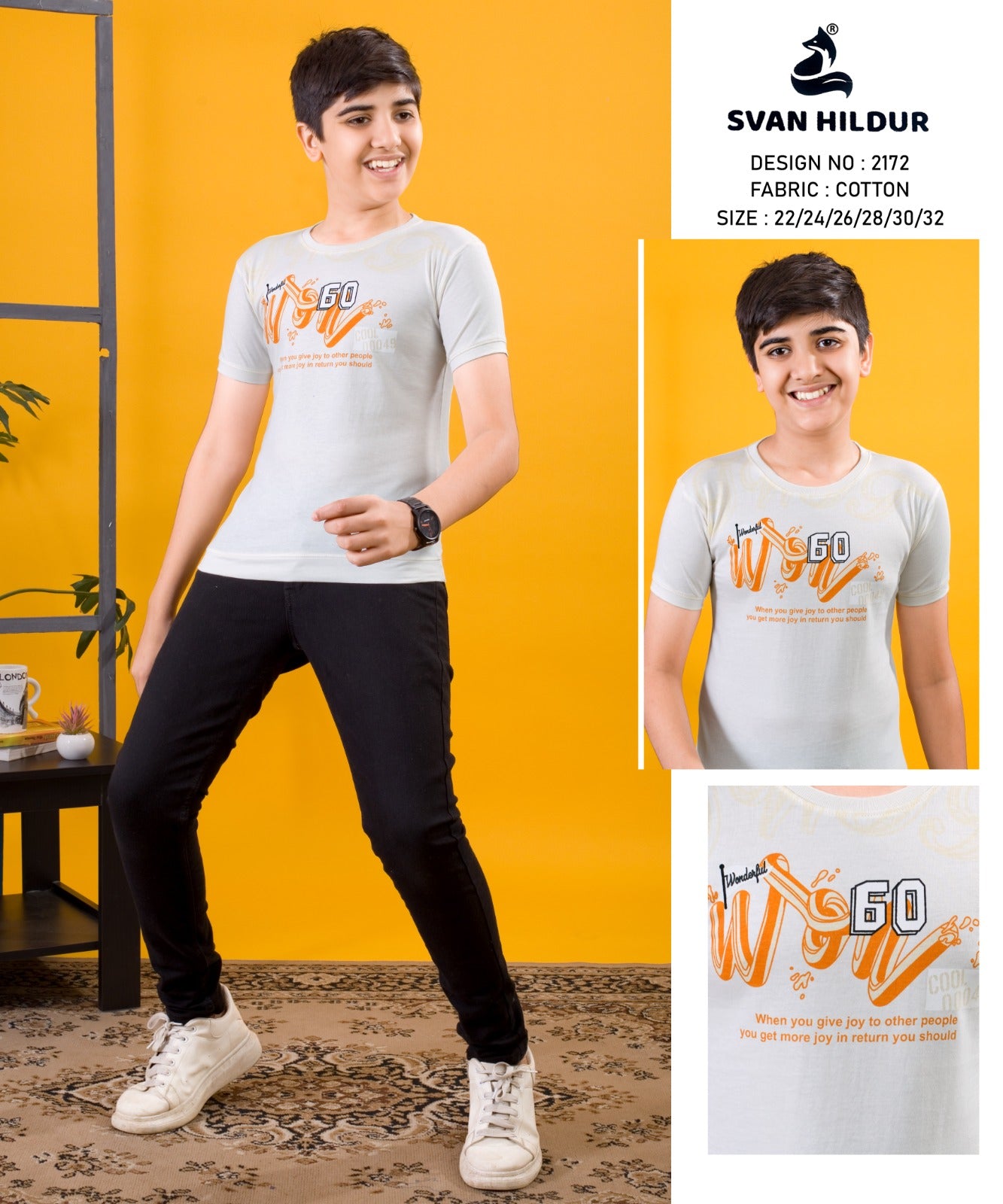 Rib Design 2172 Svan Hildur Cotton Boys Tshirt Supplier Gujarat