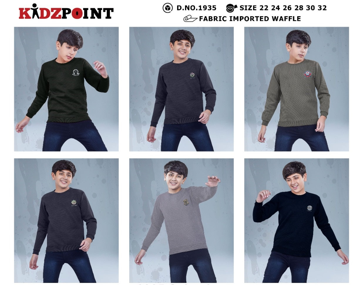 Rib Design No 1935 Kidzpoint Waffle Knit Boys Tshirt Exporter Gujarat
