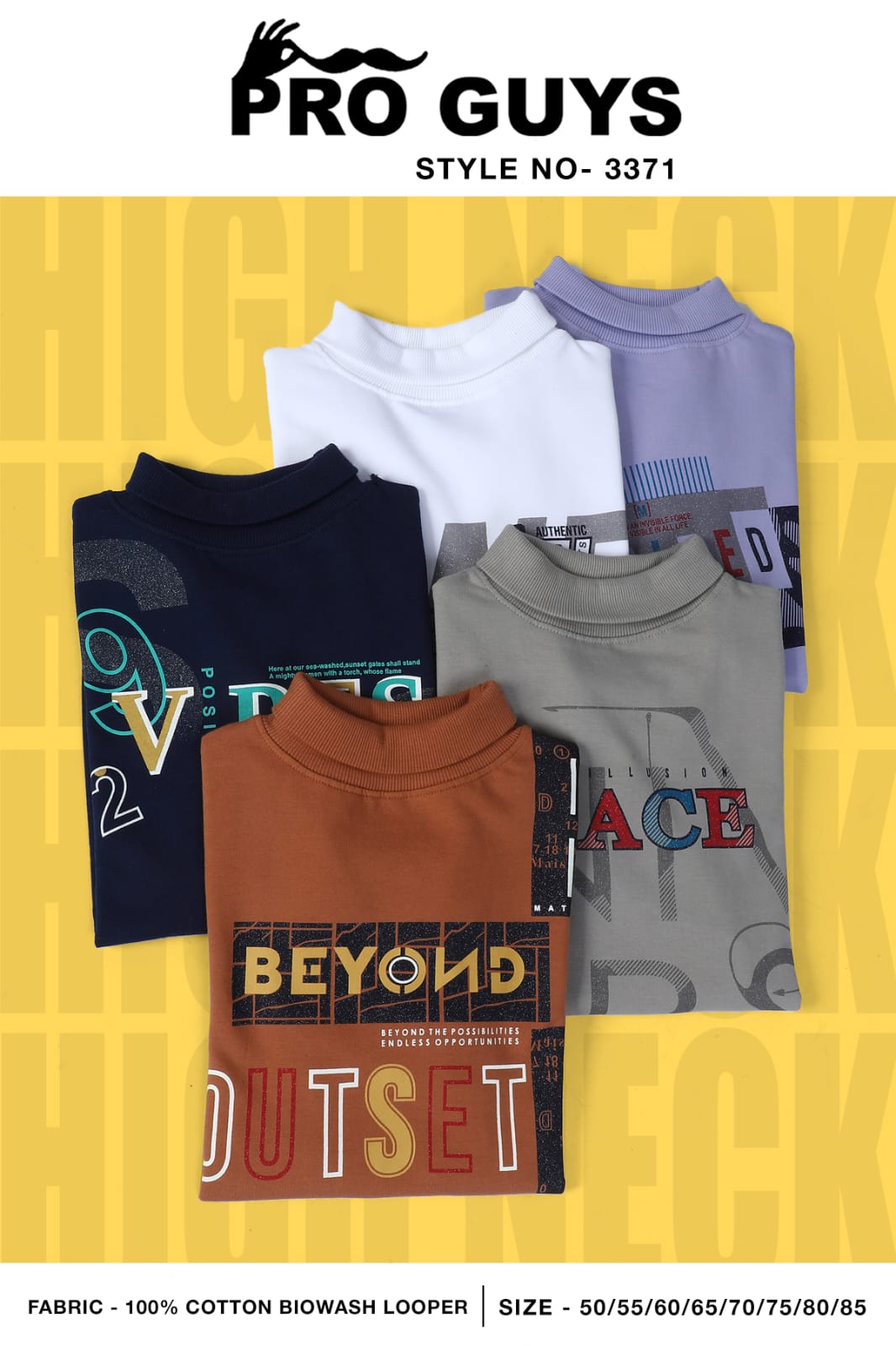 Rib Style No 3371 Pro Guys Cotton Biowashed Boys Tshirt Wholesaler Gujarat