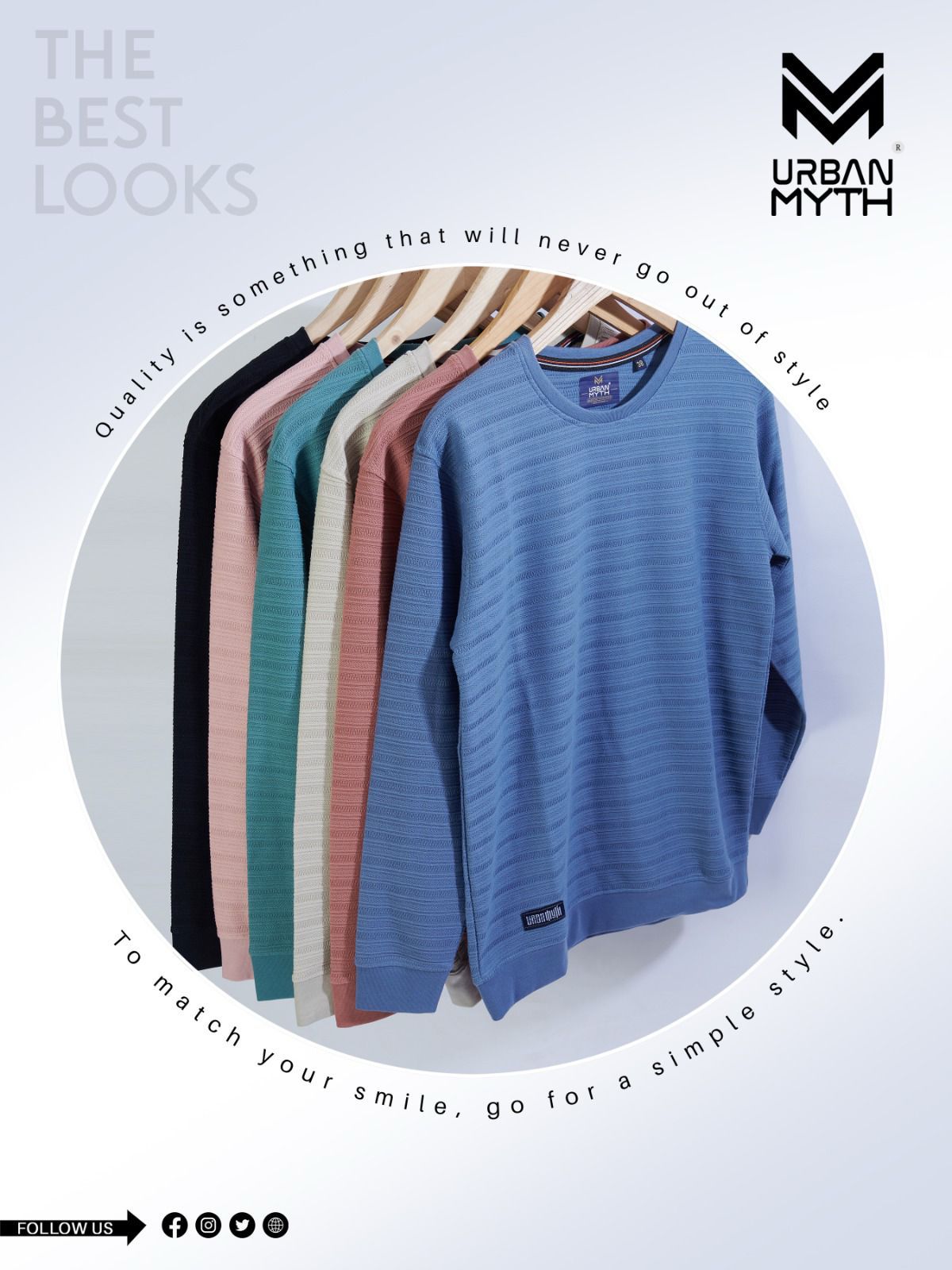 Rib Trail Series Urban Myth Cotton Jacquard Mens Tshirts Wholesaler