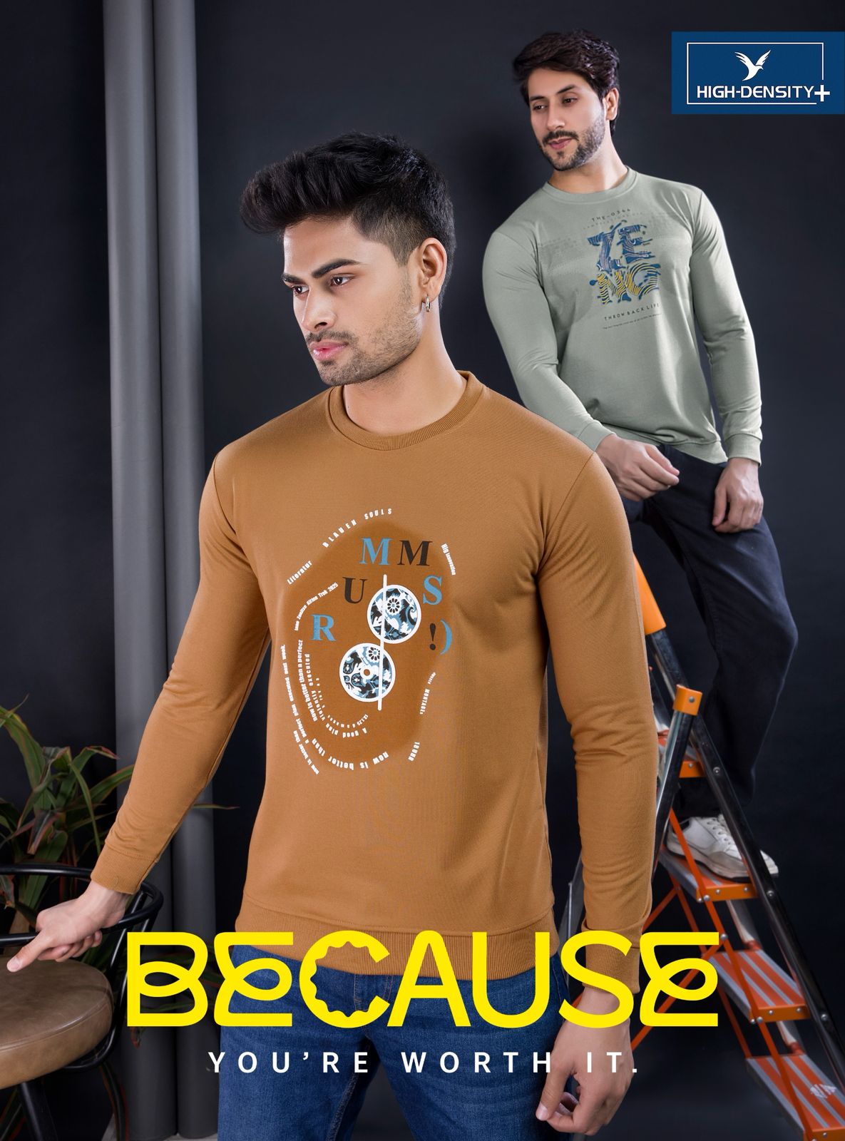 Rib Vol 2465-2470 High Density Cotton Looper Mens Tshirts Manufacturer India