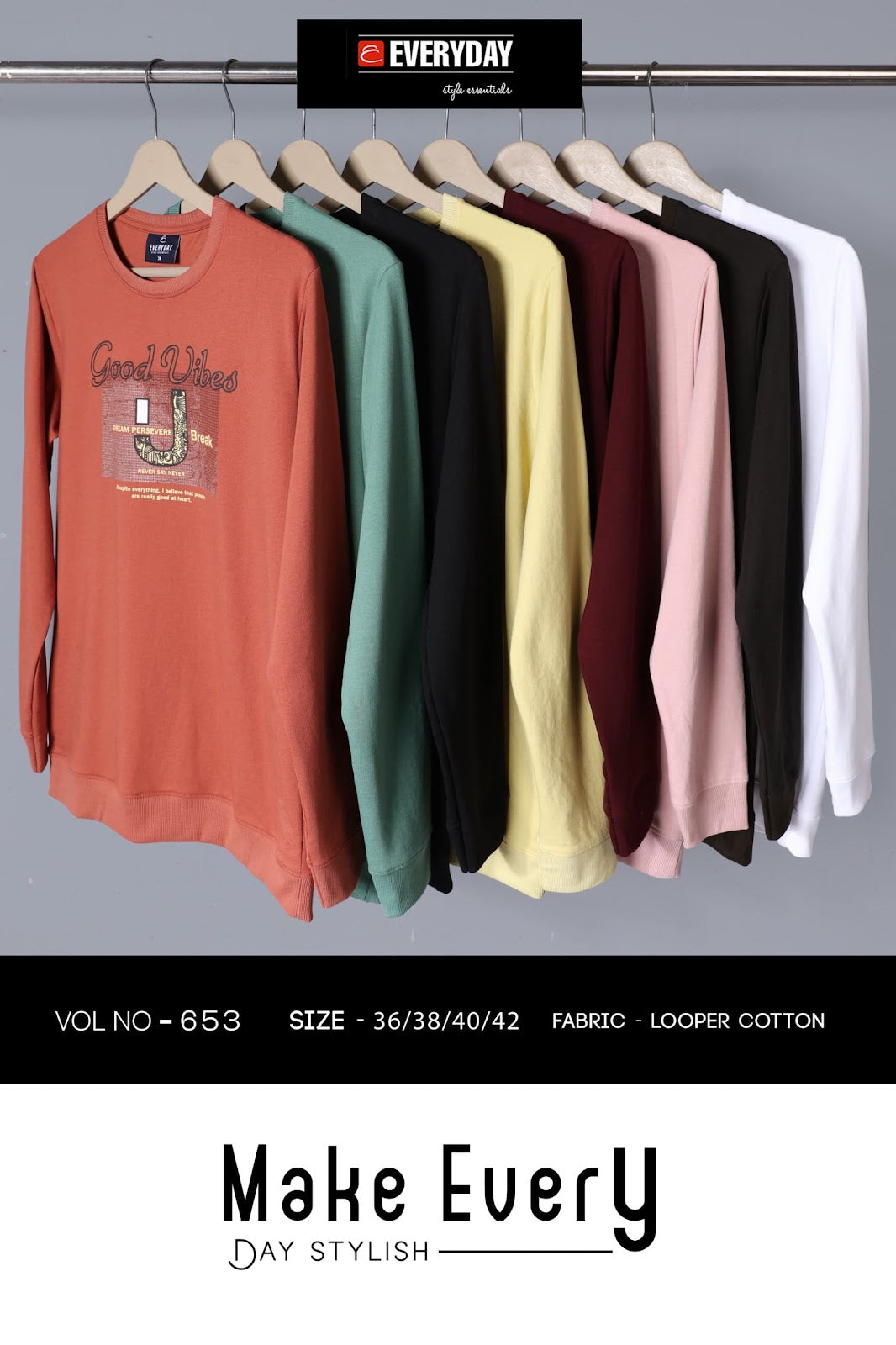Rib Vol 653 Everyday Cotton Looper Mens Tshirts Supplier India