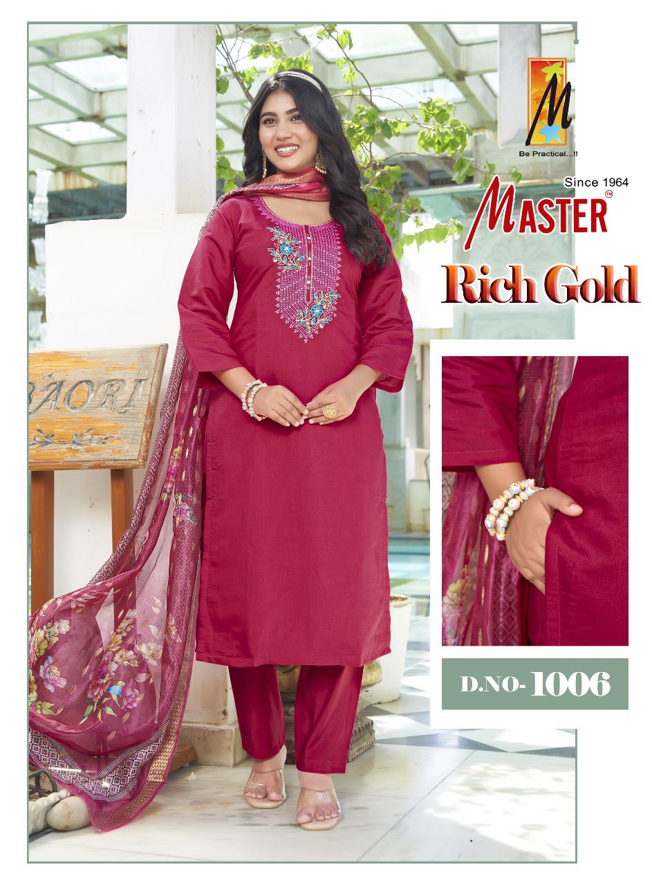 Rich Gold Master Roman Silk Readymade Pant Style Suits Supplier