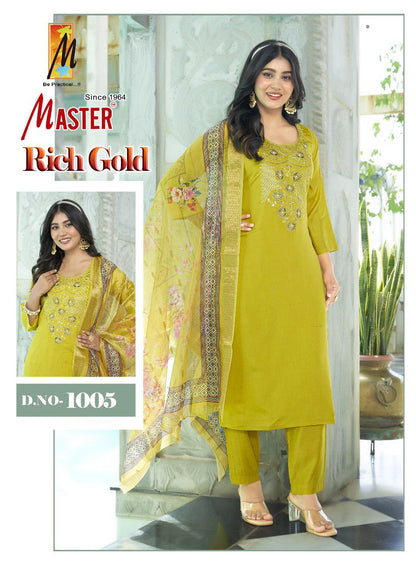 Rich Gold Master Roman Silk Readymade Pant Style Suits Supplier