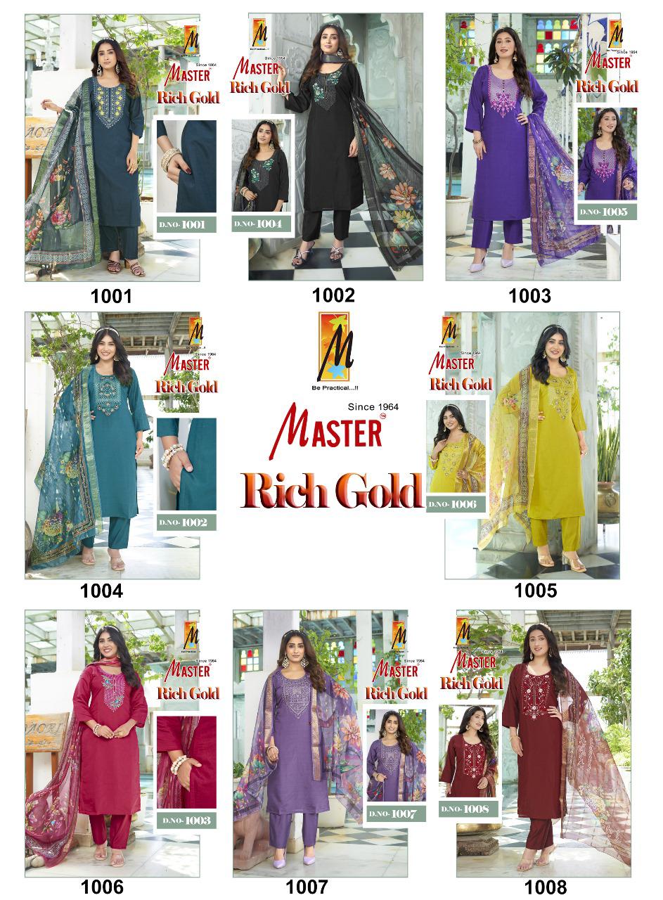 Rich Gold Master Roman Silk Readymade Pant Style Suits Supplier