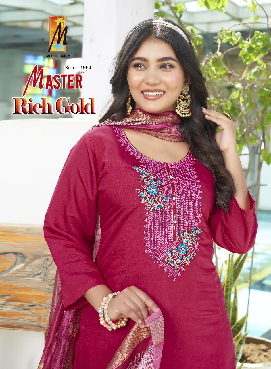 Rich Gold Master Roman Silk Readymade Pant Style Suits Supplier