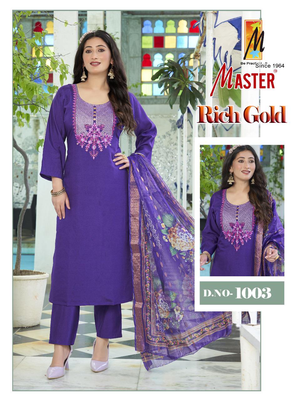 Rich Gold Master Roman Silk Readymade Pant Style Suits Supplier