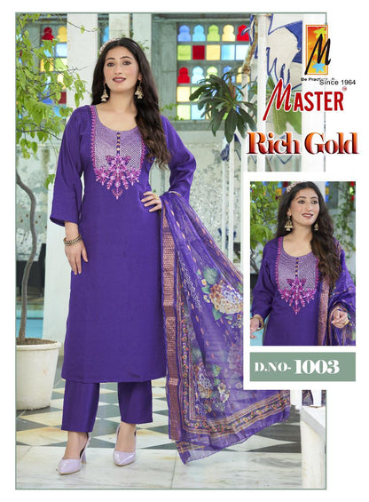 Rich Gold Master Roman Silk Readymade Pant Style Suits Supplier