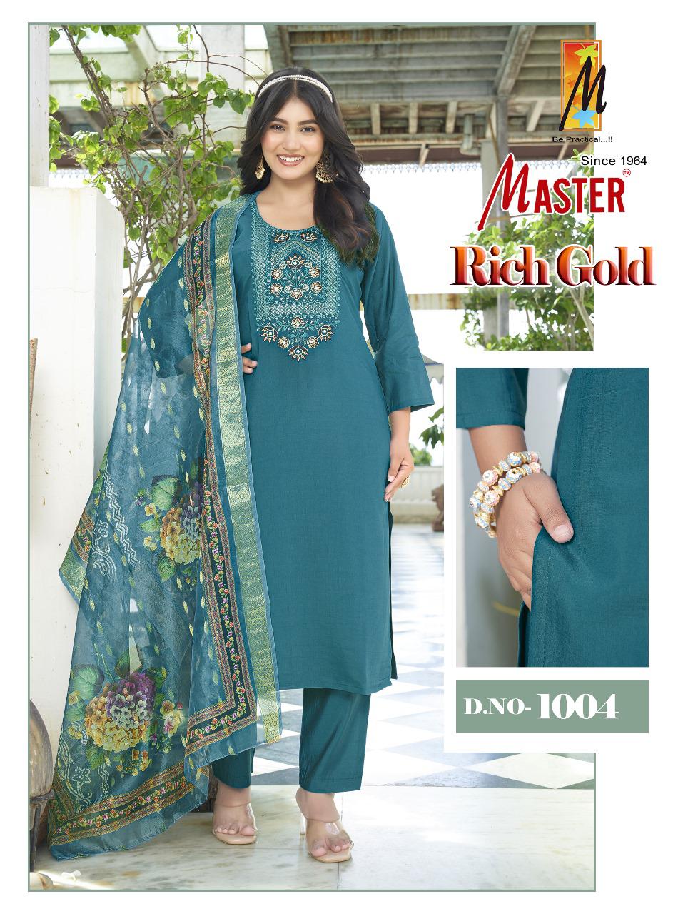 Rich Gold Master Roman Silk Readymade Pant Style Suits Supplier