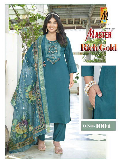 Rich Gold Master Roman Silk Readymade Pant Style Suits Supplier