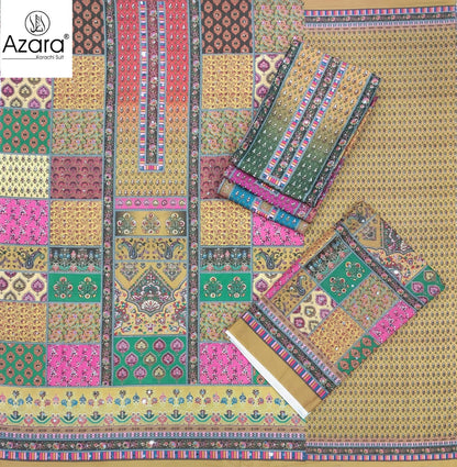 Rich Gold Radhika Fashion Azara Muslin Karachi Salwar Suits Supplier India