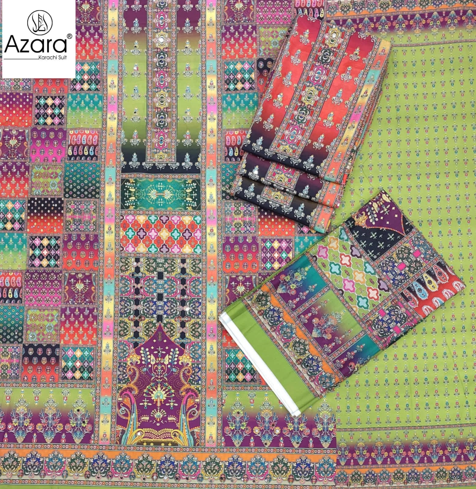 Rich Gold Radhika Fashion Azara Muslin Karachi Salwar Suits Supplier India