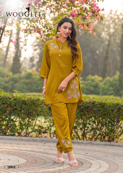 Rich Look Wooglee Viscose Satin Co Ord Set Manufacturer India