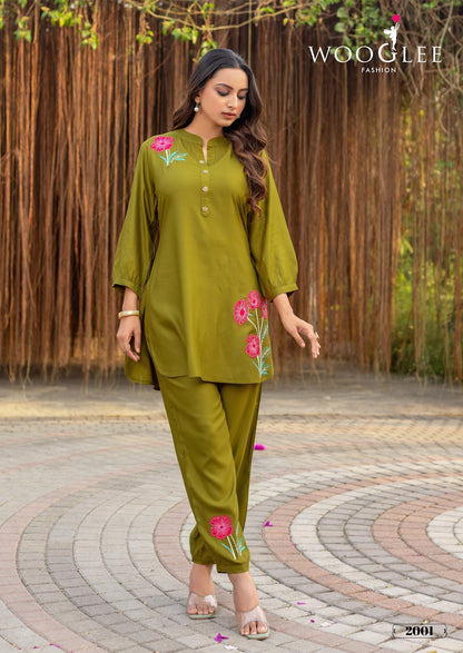 Rich Look Wooglee Viscose Satin Co Ord Set Manufacturer India