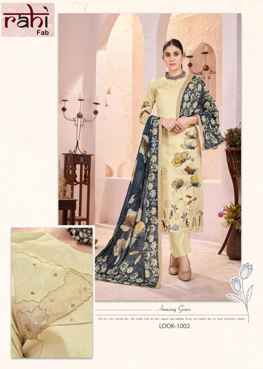 Rich Pearl Vol 1 Rahi Fab Jam Satin Karachi Readymade Suits Wholesaler